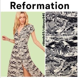 Reformation “Wilma” dress in Hollywood LA print 2